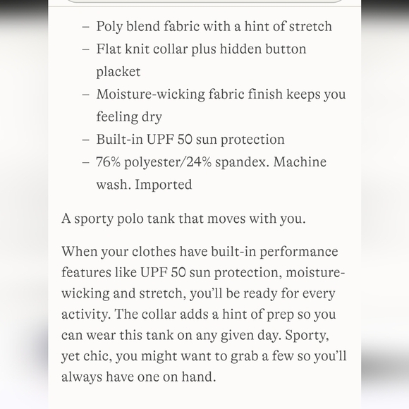 Lands' End Womens Medium Cobalt Blue High Impact Collared Sleeveless Polo Tank - Picture 14 of 14